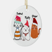 Personaliseer Schattigee kattenfamilie Keramisch Ornament (Rechts)