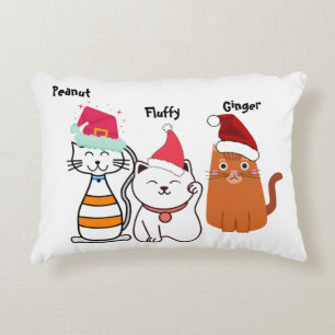 Personaliseer Schattigee Kitty Cat Family Christma Accent Kussen