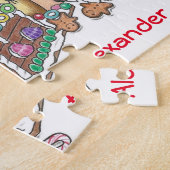 Personaliseer Schattigee Meerkats puzzel blauw Legpuzzel (Zijkant)