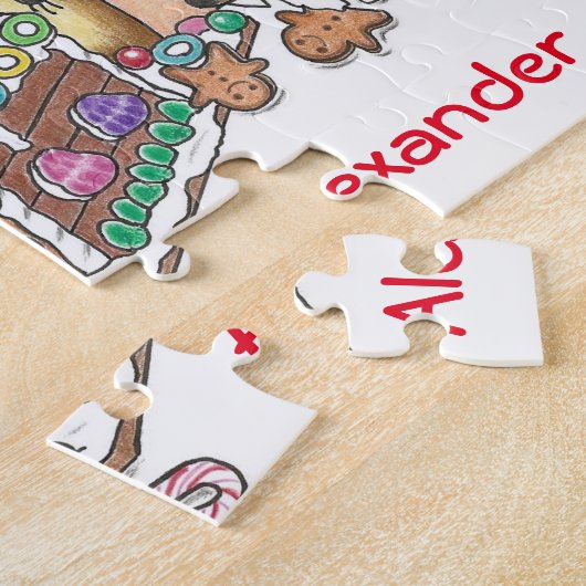 Personaliseer Schattigee Meerkats puzzel blauw Legpuzzel (Zijkant)