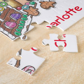 Personaliseer Schattigee Meerkats puzzel roze Legpuzzel (Zijkant)