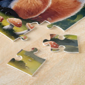 Personaliseer Schattigee vos in paddenstoelbos Legpuzzel (Zijkant)