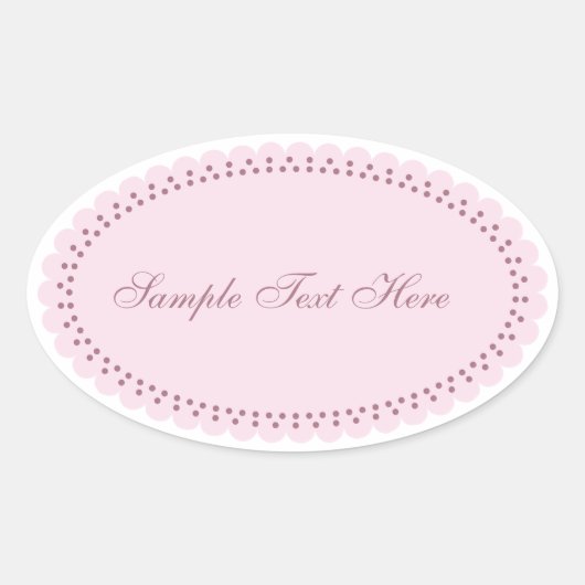  personaliseer schoonheidselegant roze ovaal ovale sticker (Voorkant)