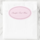  personaliseer schoonheidselegant roze ovaal ovale sticker (Tas)