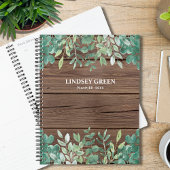 Personaliseer schuurhout Eucalyptus groen Planner
