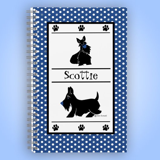 Personaliseer Scottie Polka Dot Schattigee Aangepa Notitieboek