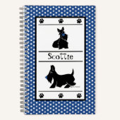 Personaliseer Scottie Polka Dot Schattigee Aangepa Notitieboek (Voorkant)