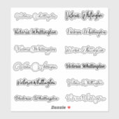 Personaliseer Script & Calligrafie Typografie Naam Sticker (Vel)