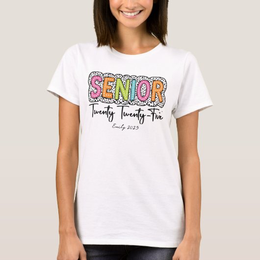 Personaliseer Senior 2025 Dalminton Dog T-shirt (Voorkant)