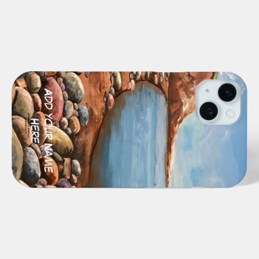 PERSONALISEER SERENE OCEANVIEW / Earth Tones SCHIL Case-Mate iPhone Case (Achterkant (horizontaal))