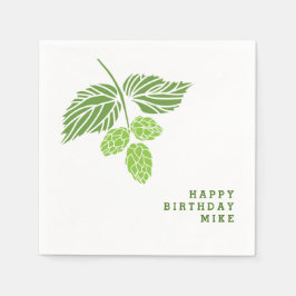 Personaliseer servetten met hop illustratie, bier