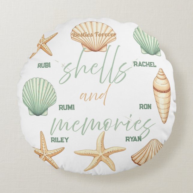 Personaliseer Shells en Herinneringen: Minimaal Oc Rond Kussen (Voorkant)