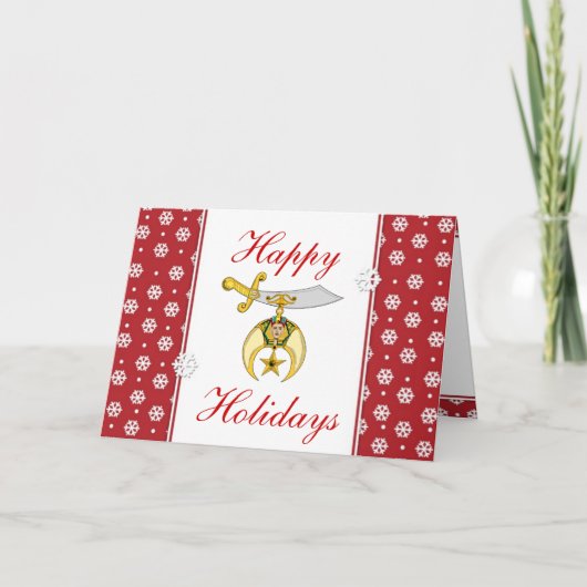 Personaliseer Shriner Embleem Kerstgroeten Feestdagen Kaart (Voorkant)