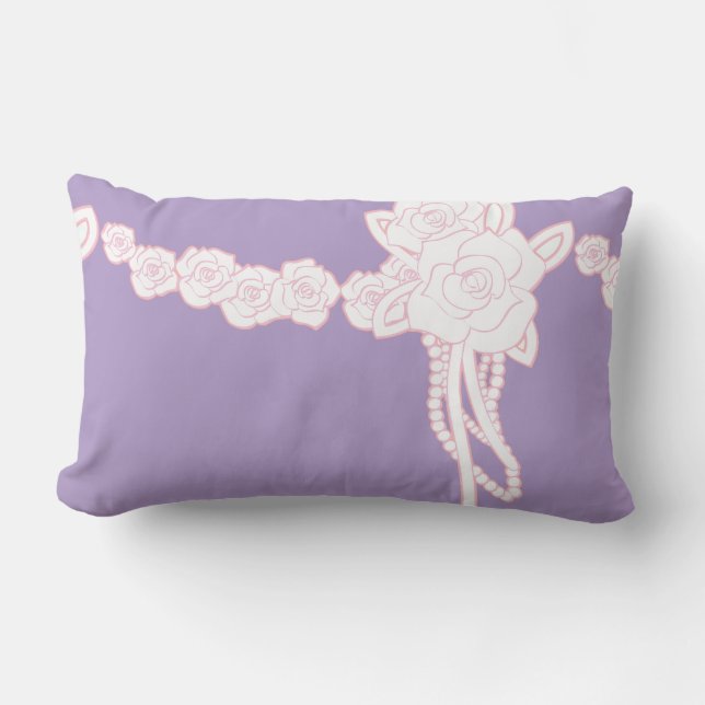 Personaliseer Single Flower Trim Lila Decorator Kussen (Voorkant)
