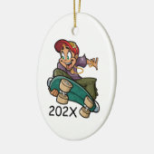 Personaliseer Skateboarder Keramisch Ornament (Links)