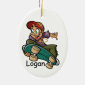 Personaliseer Skateboarder Keramisch Ornament (Achterkant)