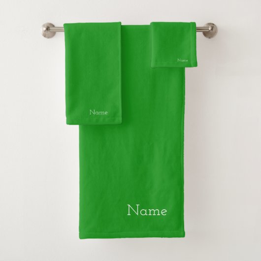 Personaliseer smaragdgroene badhanddoekset bad handdoek (Insitu)