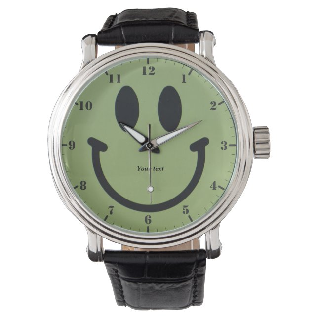 Personaliseer Smile Happy Face Horloge (Voorkant)