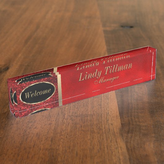 Personaliseer, Smudge Red Name Bord Naambordje (Zijkant)