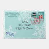 Personaliseer Sneeuwvlok Kerstman Letter Kerst Deurmat (Voorkant)