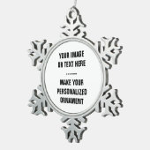Personaliseer Snowflake Kerstversiering Tin Sneeuwvlok Ornament (Rechts)