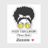 Personaliseer Softball Moeder Sticker (Vel)
