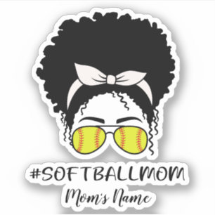 Personaliseer Softball Moeder Sticker