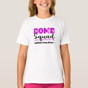 Personaliseer Softball Team T-Shirt voor Meisjes