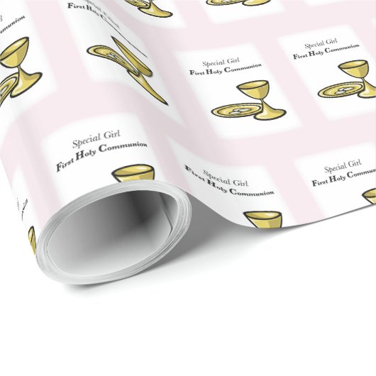 Personaliseer, Speciale Meisje, Eerste Communie Cadeaupapier (Rol Hoek)