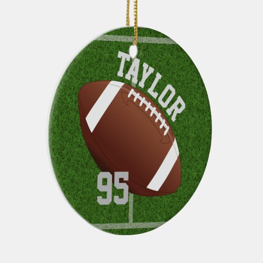 Personaliseer spelernaam en het Football van het A Keramisch Ornament (Rechts)
