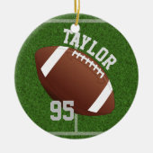 Personaliseer spelernaam en het Football van het A Keramisch Ornament (Voorkant)