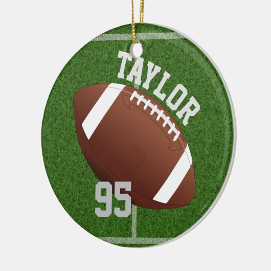 Personaliseer spelernaam en het Football van het A Keramisch Ornament (Links)