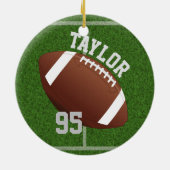 Personaliseer spelernaam en het Football van het A Keramisch Ornament (Achterkant)