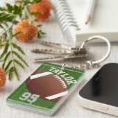 Personaliseer spelersnaam en -nummer voetbal sleutelhanger (Voorkant Rechts)