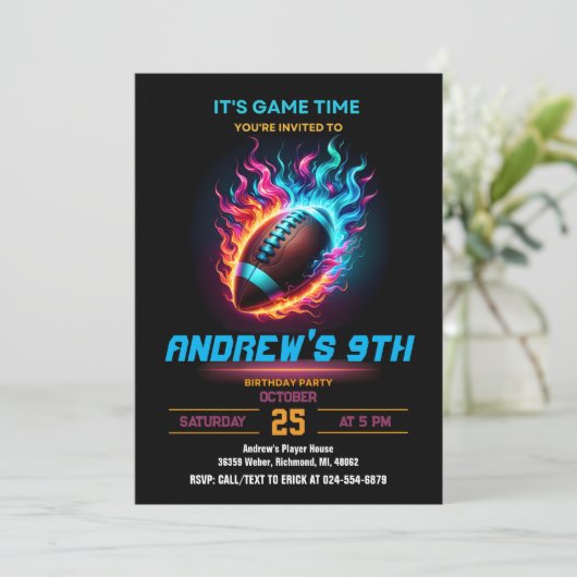 Personaliseer Sport Football Verjaardag Kaart (Staand voorkant)