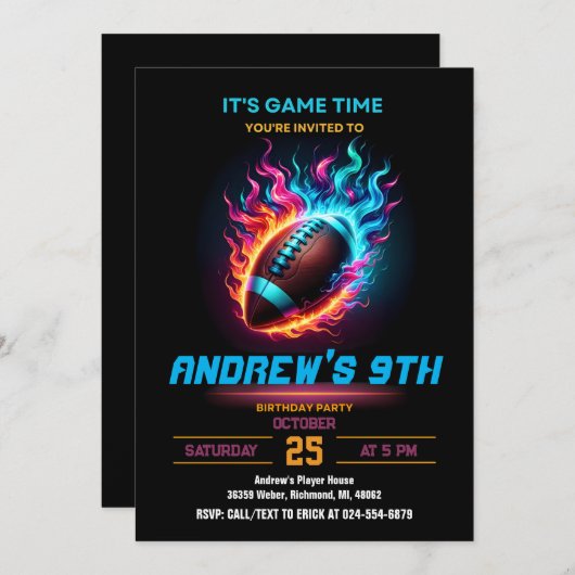 Personaliseer Sport Football Verjaardag Kaart (Voorkant / Achterkant)