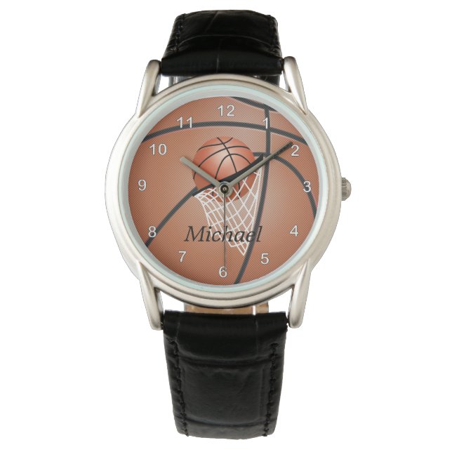 Personaliseer sportief basketbal horloge (Voorkant)