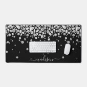 Personaliseer sprankelende witte diamanten juwelen bureaumat (Keyboard & Muis)