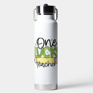 Personaliseer St. Patrick's Day One Lucky Teacher Waterfles
