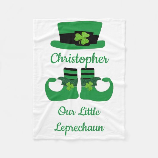 Personaliseer St. Patrick's Ierse Groene Leprechau Fleece Deken (Voorkant)