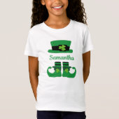Personaliseer St. Patrick's Leprechaun Green Black T-shirt (Voorkant)