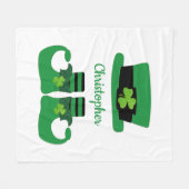 Personaliseer St. Patrick's Leprechaun Groen Zwart Fleece Deken (Voorkant (Horizontaal))