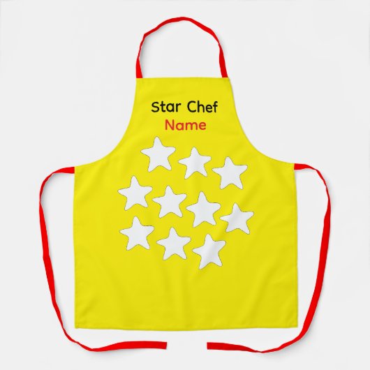 Personaliseer Star Chef Gele Schort Rode Banden (Voorkant)