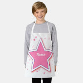 Personaliseer STAR Roze Kinder Kunsten Ambachten Schort (Gedragen)