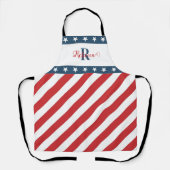 Personaliseer sterren en strepen rood wit en blauw schort (Voorkant)