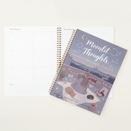 Personaliseer Sterrenkijken Maanlicht Cute Back to Planner (Display)