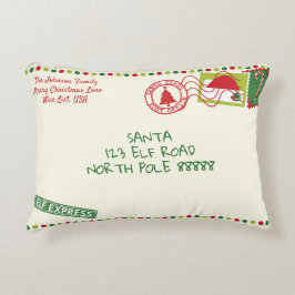 Personaliseer Stippen Santa Letter Christmas Accent Kussen