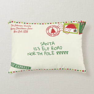 Personaliseer Stippen Santa Letter Christmas Accent Kussen