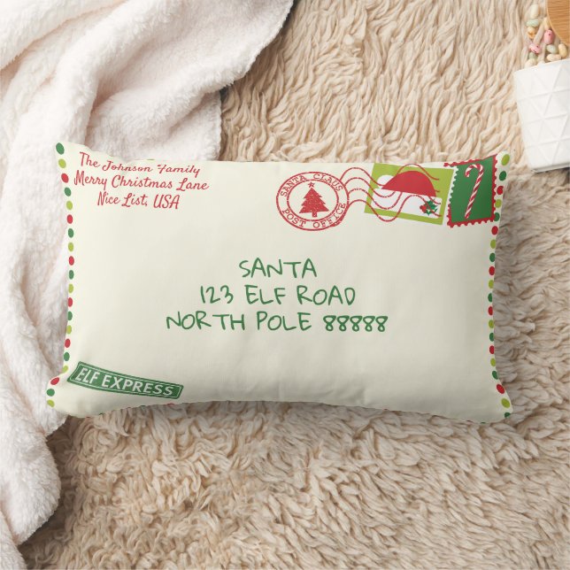 Personaliseer Stippen Santa Letter Christmas Kussen (Deken)