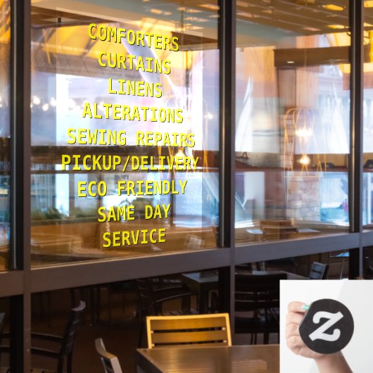 Personaliseer stomerij diensten voorzijde raamsticker (Restaurant Raam)